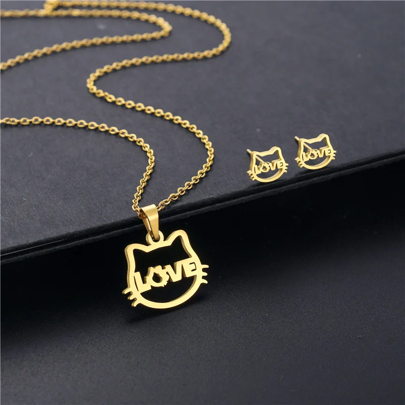 Small Stainless Steel lucky animal Pet cat letter love Pendant Chain Necklace Jewelry Wedding Love you Women Mother Jewelry
Small Stainless Steel lucky animal Pet cat letter love Pendant Chain Necklace Jewelry Wedding Love you Women Mother Jewelry