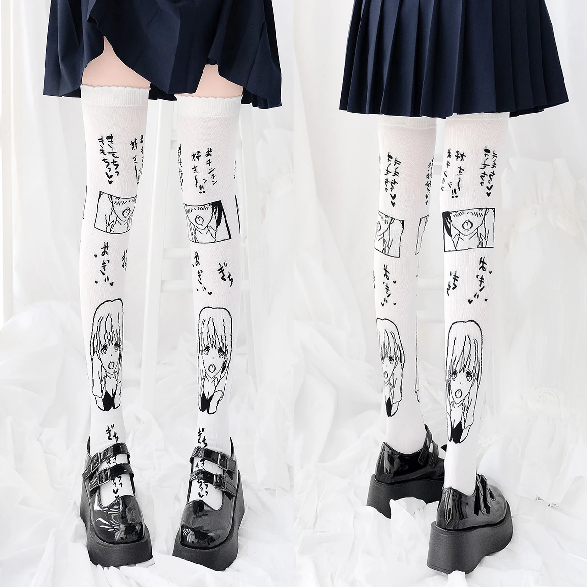Original Anime Cartoon Style High Socks Over Knee Stocking Thigh Socks Personality Girl Black White Women Long Socks Cute 
Original Anime Cartoon Style High Socks Over Knee Stocking Thigh Socks Personality Girl Black White Women Long Socks Cute