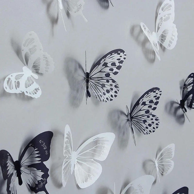 

36 stcke 3D Kristall Schmetterling Wand Aufkleber Kreative Schmetterlinge mit Diamant Wohnkultur Kinderzimmer Dekoration Kunst