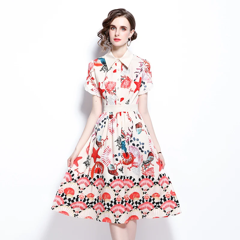 Banulin New Runway Designer Turn Down Collar Ruffles Short Sleeve Midi Dress 2021 Summer Floral Printed Shirt Dress N66760
Banulin New Runway Designer Turn Down Collar Ruffles Short Sleeve Midi Dress 2021 Summer Floral Printed Shirt Dress N66760