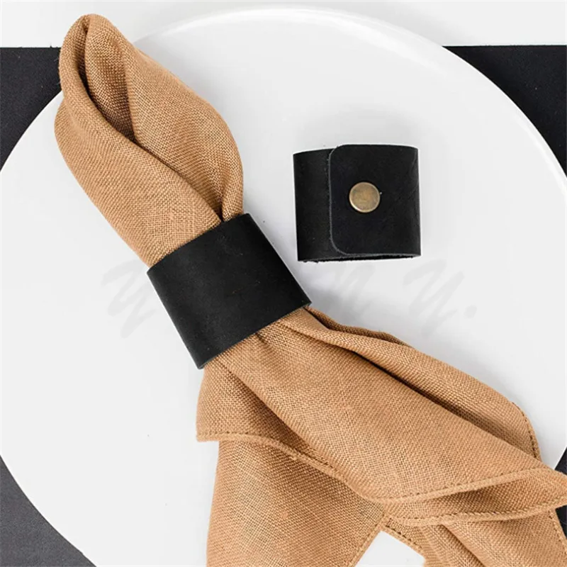 10 / PCS European leather napkin ring PU leather napkin buckle hotel tableware portable household napkin clip
10 / PCS European leather napkin ring PU leather napkin buckle hotel tableware portable household napkin clip