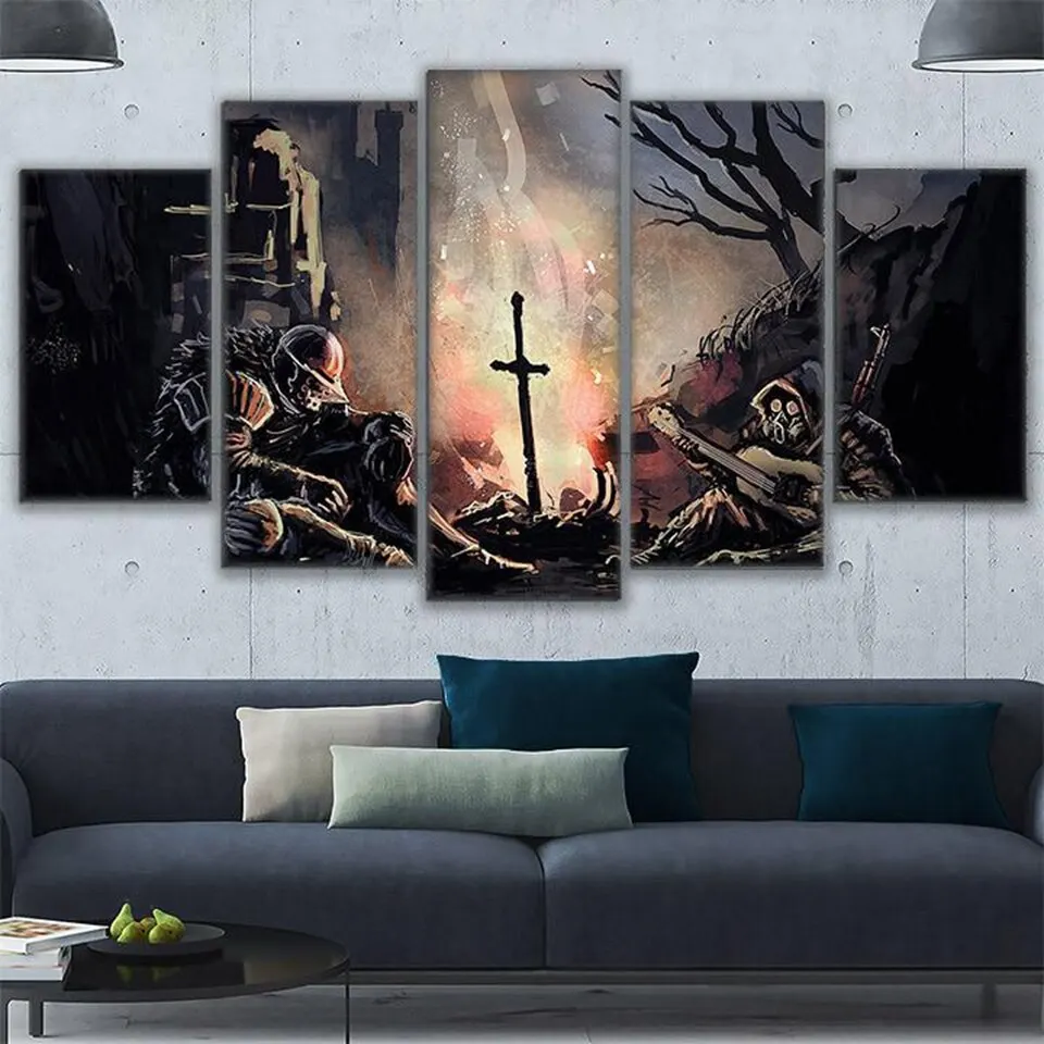 5 Pieces Wall Art Canvas Painting Frame Home Living Room Dark Souls Pictures Modern Abstract Soldiers Game Poster Bedroom
5 Pieces Wall Art Canvas Painting Frame Home Living Room Dark Souls Pictures Modern Abstract Soldiers Game Poster Bedroom