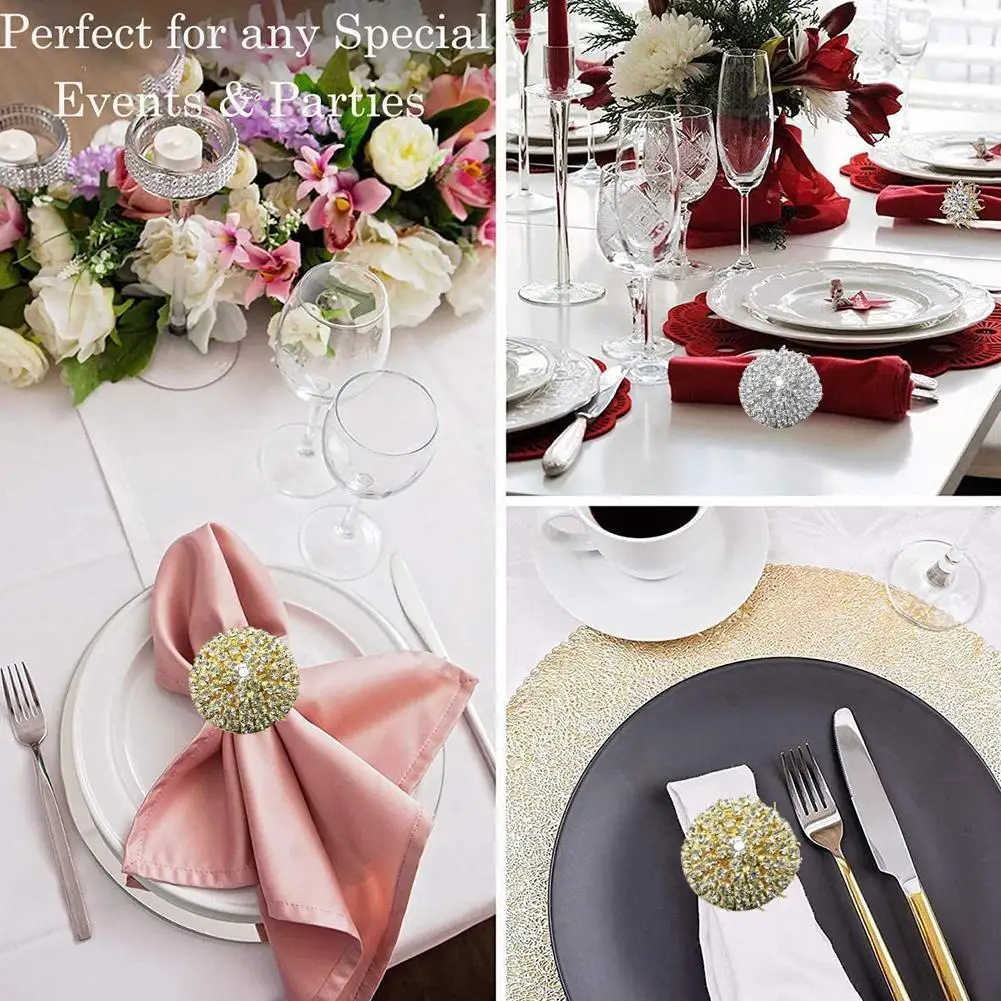 Napkin Ring for Birthday Party, Table Decoration, Rhinestone-Embellished Napkin Ring, Gold and Silver
Napkin Ring for Birthday Party, Table Decoration, Rhinestone-Embellished Napkin Ring, Gold and Silver