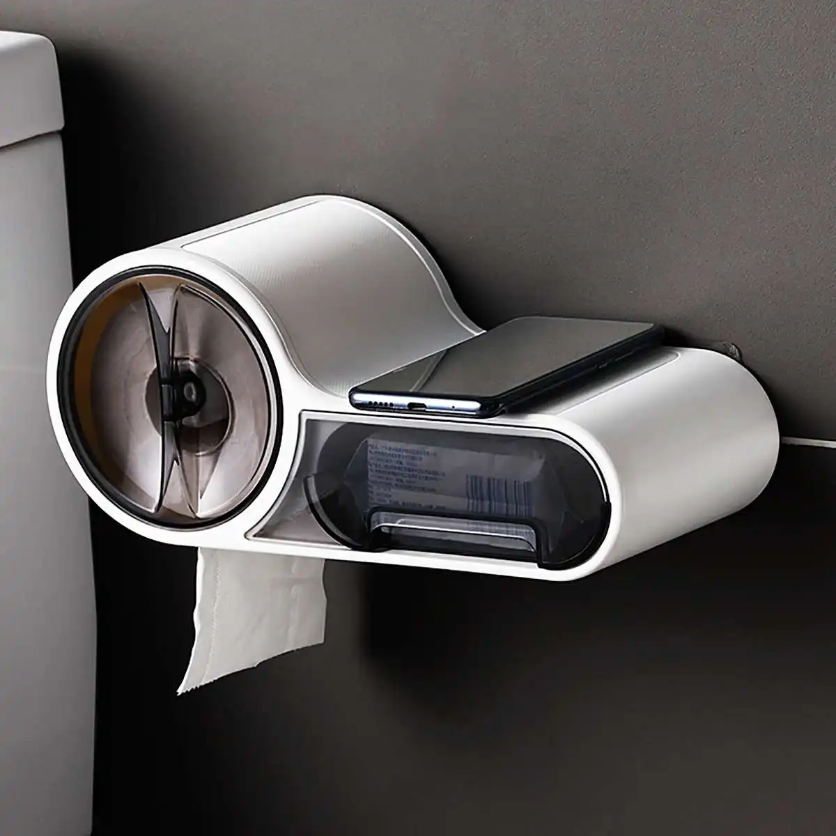 Toilet Paper Holder Rack Waterproof Wall-Mounted Phone Holder Toilet Tissue Box Roll Paper Storage Box Bathroom Accessories
Toilet Paper Holder Rack Waterproof Wall-Mounted Phone Holder Toilet Tissue Box Roll Paper Storage Box Bathroom Accessories