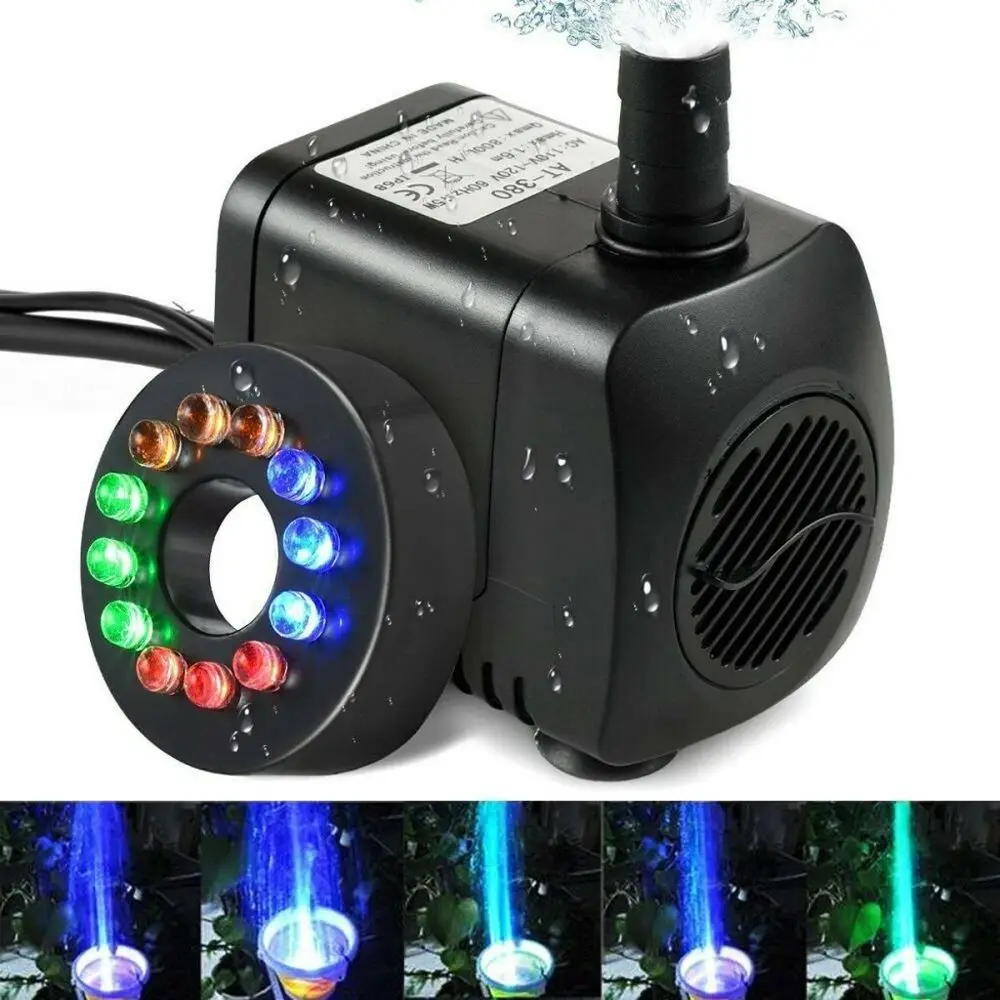 2021 New Miniature Electric Fountain Water Pump With 12 Led Light Pond Garden Pool Submersible Decorative Pump Uk/eu/us Plug
2021 New Miniature Electric Fountain Water Pump With 12 Led Light Pond Garden Pool Submersible Decorative Pump Uk/eu/us Plug