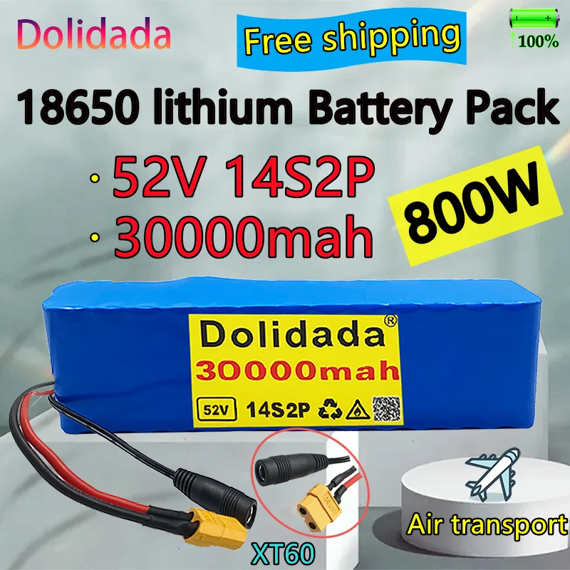 Brand new 52v 30Ah 14s2p with BMS lithium ion battery pack, suitable for 800w for balance bikes, electric bicycles and tricycles
Brand new 52v 30Ah 14s2p with BMS lithium ion battery pack, suitable for 800w for balance bikes, electric bicycles and tricycles