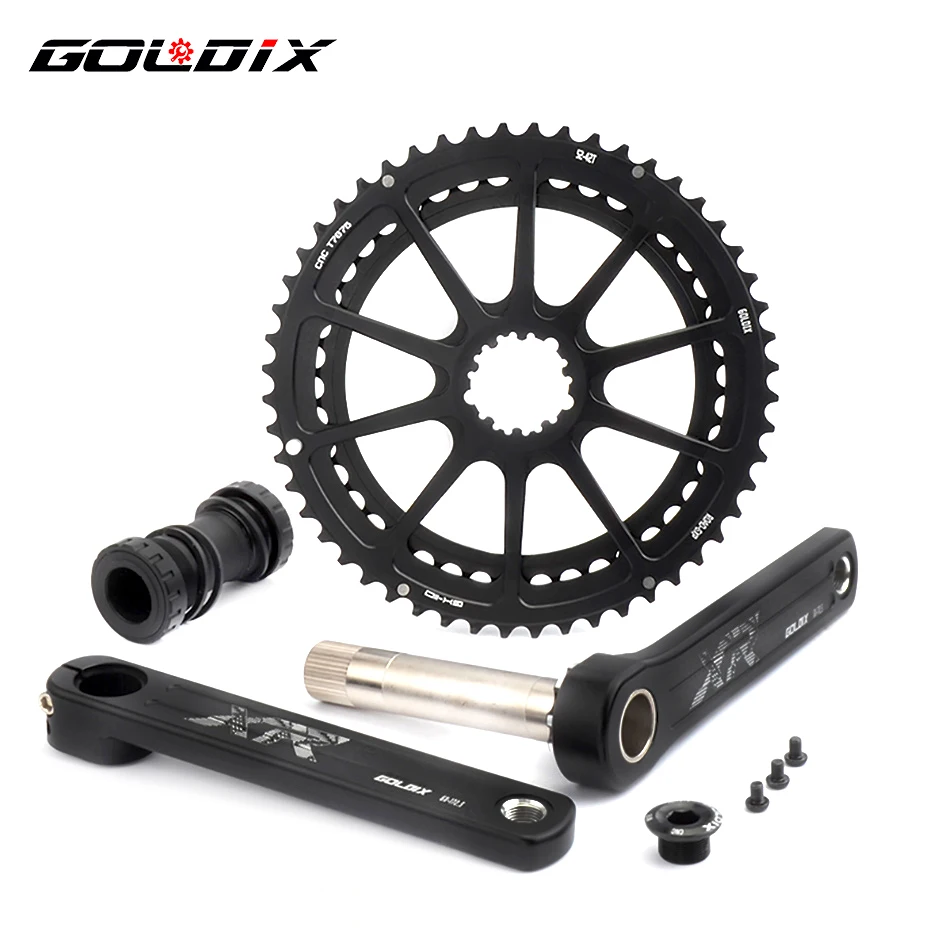 GOLDIX Road Кривошип 50-34T/53-39/T SRAM GXP складной дорожный велосипед shimано7000/R8000/5800/6800 широкий и узкий Звездочка Кривошип
GOLDIX Road Кривошип 50-34T/53-39/T SRAM GXP складной дорожный велосипед shimано7000/R8000/5800/6800 широкий и узкий Звездочка Кривошип