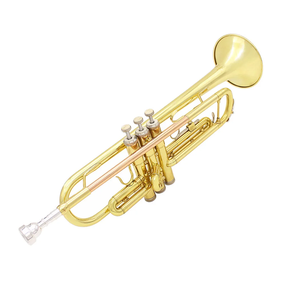 

Professional Musical Trumpet Bb B Flat Brass Material Trompeta Wind Instrument With Mouthpiece Gloves Cleaning Cloth Strap Case