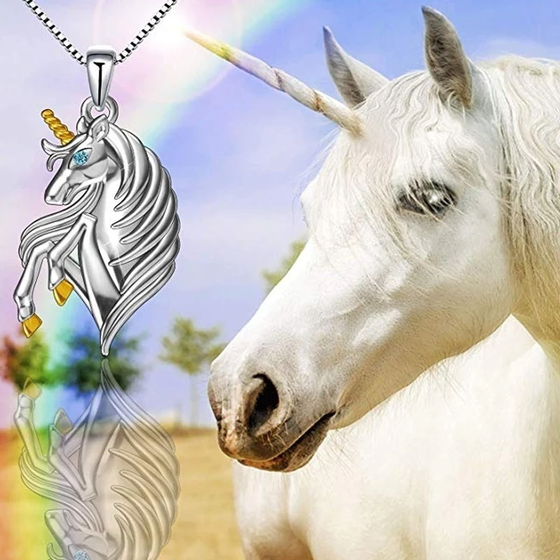 European and American New Unicorn Pendant Necklaces Trendy personality inlaid zircon women's necklace Jewelry wholesale
European and American New Unicorn Pendant Necklaces Trendy personality inlaid zircon women's necklace Jewelry wholesale