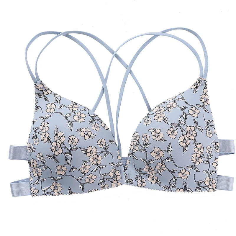 Women Flower Printed Bras Cross Beauty Back Front Buckle Wireless Bralette Female Sexy Comfort Push Up Bras New
Women Flower Printed Bras Cross Beauty Back Front Buckle Wireless Bralette Female Sexy Comfort Push Up Bras New