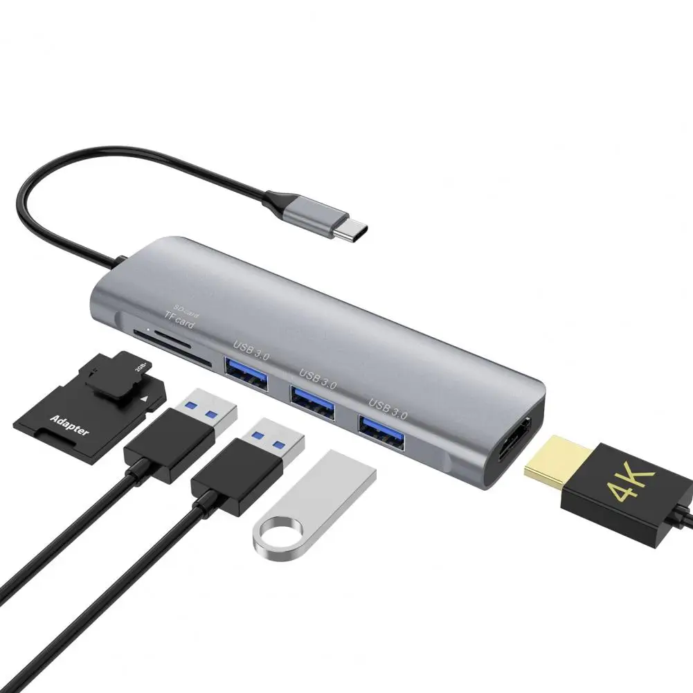 6 Ports Type-C Hub to 4K 3 USB 3.0 PD Micro-SD/TF Card Port USB-C Docking Station Adapter For PS4 PC Mac Notebook
6 Ports Type-C Hub to 4K 3 USB 3.0 PD Micro-SD/TF Card Port USB-C Docking Station Adapter For PS4 PC Mac Notebook