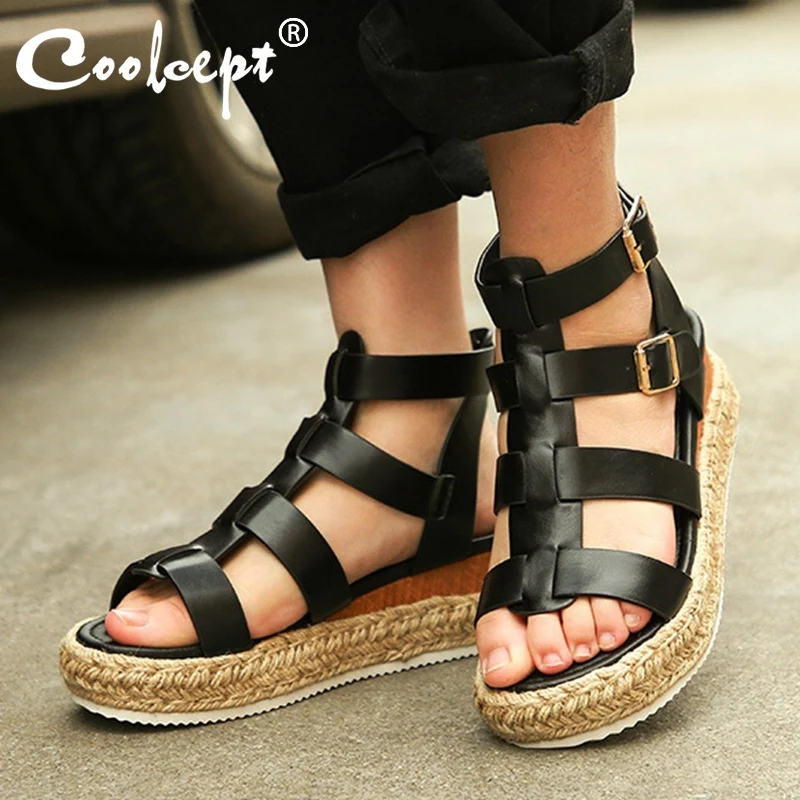 Coolcept Women New Sandals Shoes Wedge Heels Thick Bottom Buckle Strap Retro Gladiator Summer Fashion Ladies Footwear Size 35-43
Coolcept Women New Sandals Shoes Wedge Heels Thick Bottom Buckle Strap Retro Gladiator Summer Fashion Ladies Footwear Size 35-43