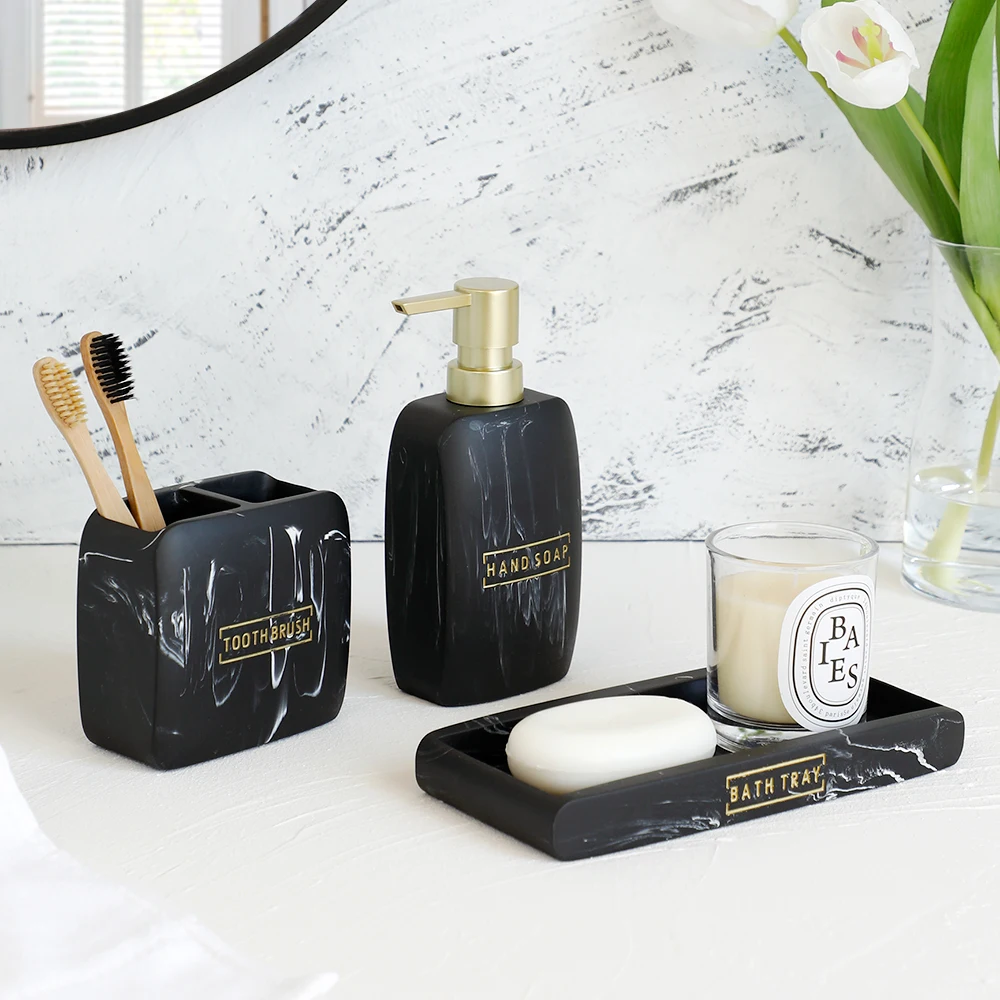 Bathroom Accessory Sets Lotion Dispenser Toothbrush Holder Tray Toilet Brush Holder Marble Look Counter Top Restroom Decor Stuff
Bathroom Accessory Sets Lotion Dispenser Toothbrush Holder Tray Toilet Brush Holder Marble Look Counter Top Restroom Decor Stuff