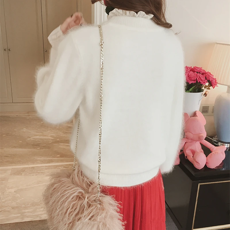 New 2020 Autumn Winter Women Lantern Sleeve Casual Warm Fur Sweaters Female Round Neck Pullovers Thick Cashmere Knitted Sweaters
New 2020 Autumn Winter Women Lantern Sleeve Casual Warm Fur Sweaters Female Round Neck Pullovers Thick Cashmere Knitted Sweaters