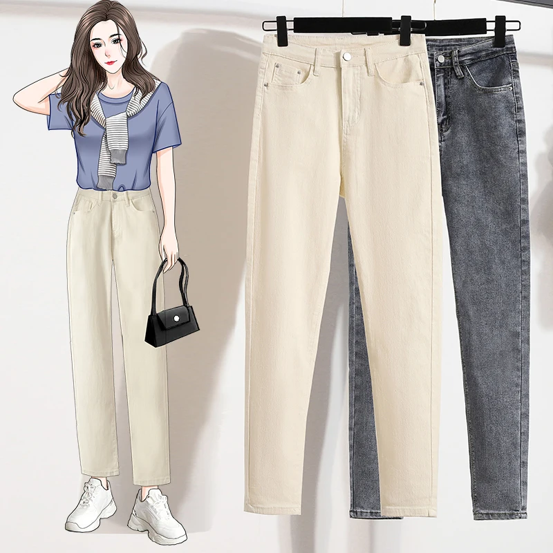 Tight Elastic Denim Plus Size Oversize Korean Fashion Joggers Vintage Summer Sweatpants Women'S Clothing Pants Trousers 2021
Tight Elastic Denim Plus Size Oversize Korean Fashion Joggers Vintage Summer Sweatpants Women'S Clothing Pants Trousers 2021