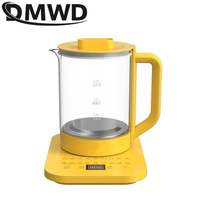 DMWD 220V 1.5L Household Electric Kettle Automatic Glass Health Preserving Pot Portable Mini Multi Cooker Tea Dessert - купить по