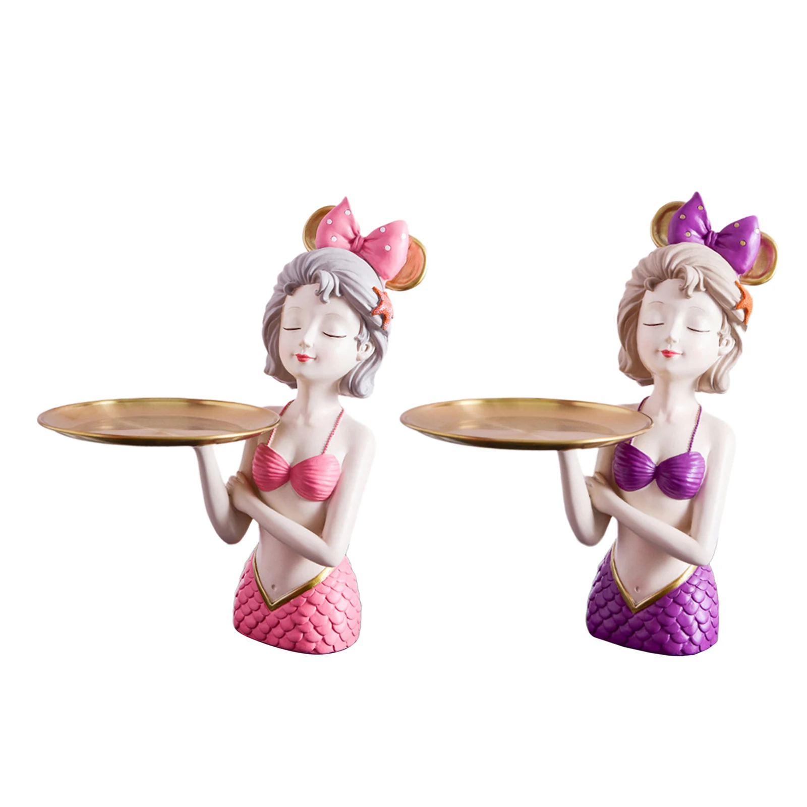 Resin Mermaid Figurine Girl Statue Holding Storage Tray Organizer for Home Office Decoration Ornament
Resin Mermaid Figurine Girl Statue Holding Storage Tray Organizer for Home Office Decoration Ornament