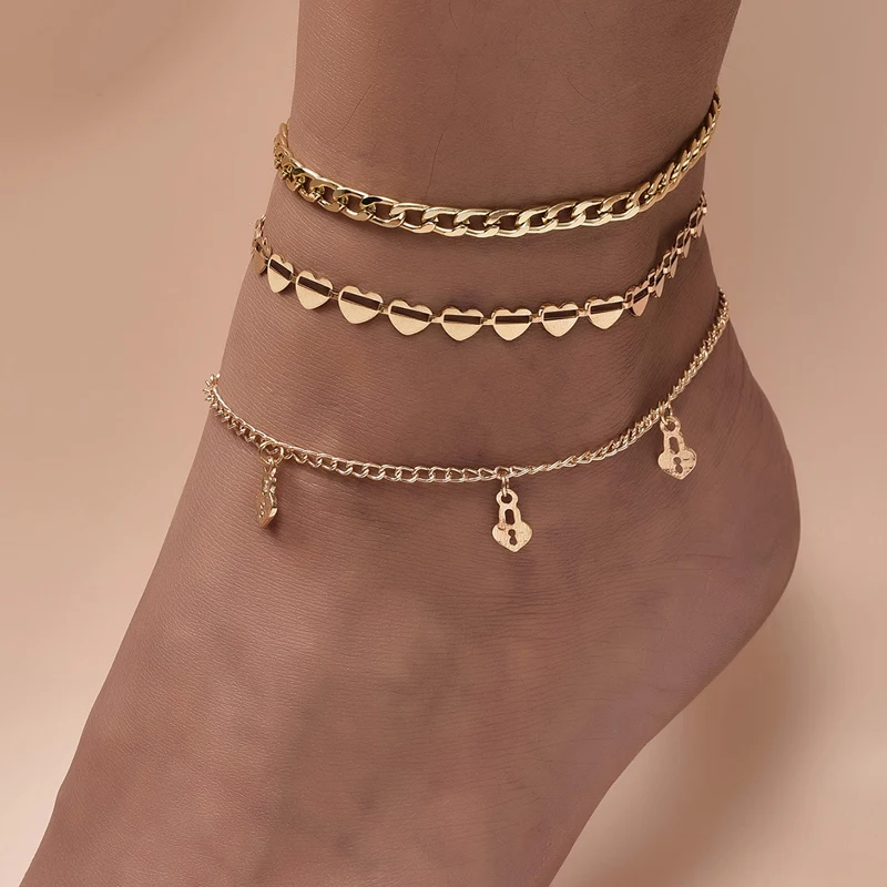 2021 New 3Pcs/Set Gold Color Simple Chain Anklets For Women Beach Foot Jewelry Leg Chain Ankle Bracelets Accessories
2021 New 3Pcs/Set Gold Color Simple Chain Anklets For Women Beach Foot Jewelry Leg Chain Ankle Bracelets Accessories