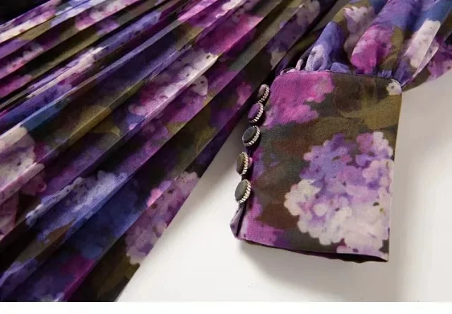 Women's Summer Dress Floral Print Purple Stand Collar Pleated Hem Long Sleeve Causal Mini Dresses
Women's Summer Dress Floral Print Purple Stand Collar Pleated Hem Long Sleeve Causal Mini Dresses