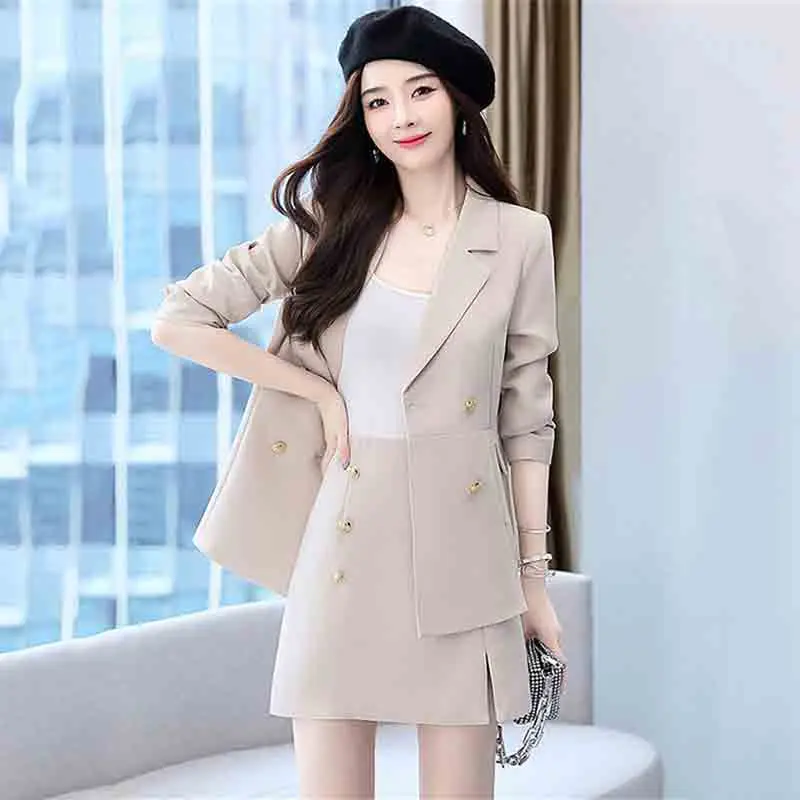 2022 New Chic Spring Autumn Blazer Suits Tops Skirt Fashion Women's Clothing Two Pieces Set Office Lady Blazer Jackets e291
2022 New Chic Spring Autumn Blazer Suits Tops Skirt Fashion Women's Clothing Two Pieces Set Office Lady Blazer Jackets e291