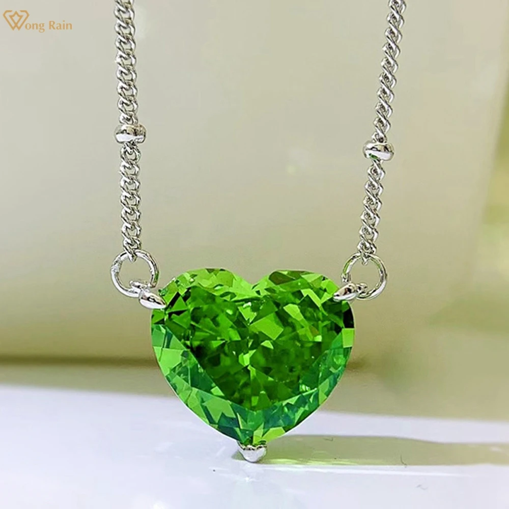 Wong Rain 100% 925 Sterling Silver 10*12 MM Heart Cut Created Moissanite Gemstone Party Pendant Necklace For Women Fine Jewelry
Wong Rain 100% 925 Sterling Silver 10*12 MM Heart Cut Created Moissanite Gemstone Party Pendant Necklace For Women Fine Jewelry