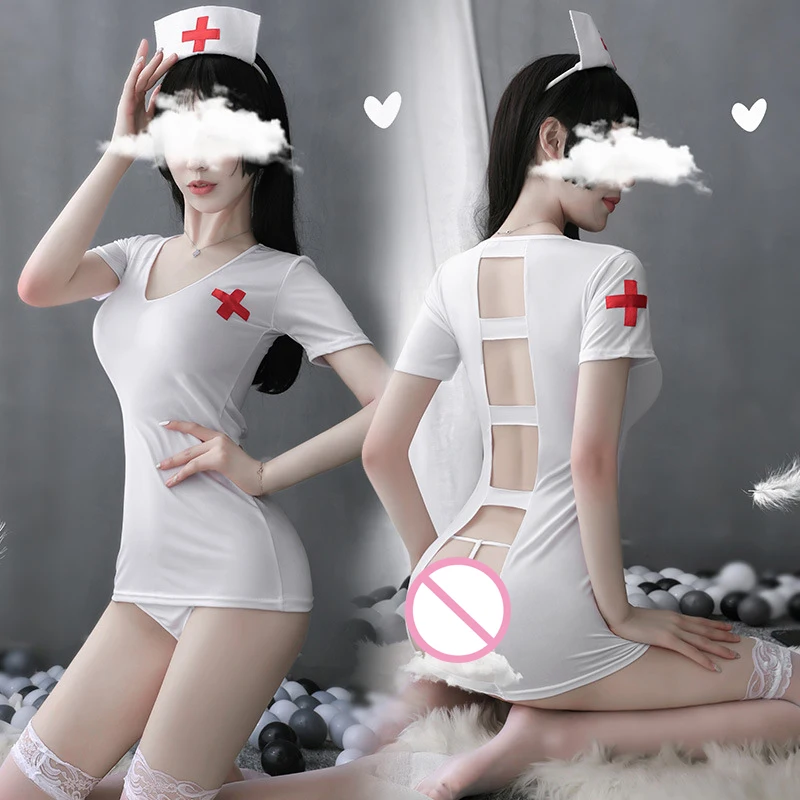 New Sexy Nurse Uniform Cosplay Women Dress Back Hollow White Dress Underwear Set Role Play Sleepwear
New Sexy Nurse Uniform Cosplay Women Dress Back Hollow White Dress Underwear Set Role Play Sleepwear