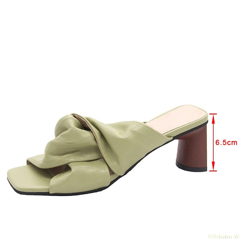 Women Slippers Pumps Pleated Mules Shoes Sexy Summer High Heels Square Toe Sandals Slides Ladies Shoes Plus Size 2021 New
Women Slippers Pumps Pleated Mules Shoes Sexy Summer High Heels Square Toe Sandals Slides Ladies Shoes Plus Size 2021 New