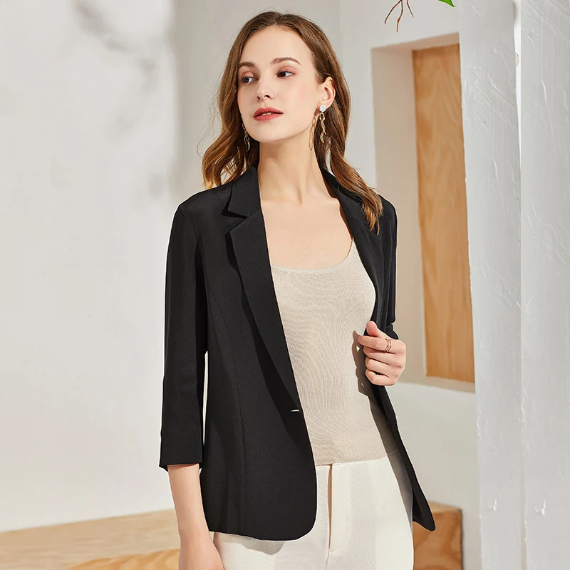 New Autumn 2021 Plus Size XXXL Silk Coat Women Black White Short Natural Silk Jacket Office Lady Fashion Elegant Clothing
New Autumn 2021 Plus Size XXXL Silk Coat Women Black White Short Natural Silk Jacket Office Lady Fashion Elegant Clothing