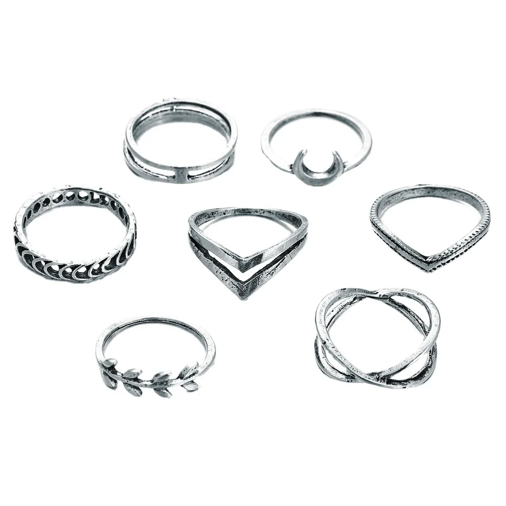 euro-american Moon Leaf Cross ring 7-piece set creative retro simple joint ring set2021Personality 7 piece suit
euro-american Moon Leaf Cross ring 7-piece set creative retro simple joint ring set2021Personality 7 piece suit