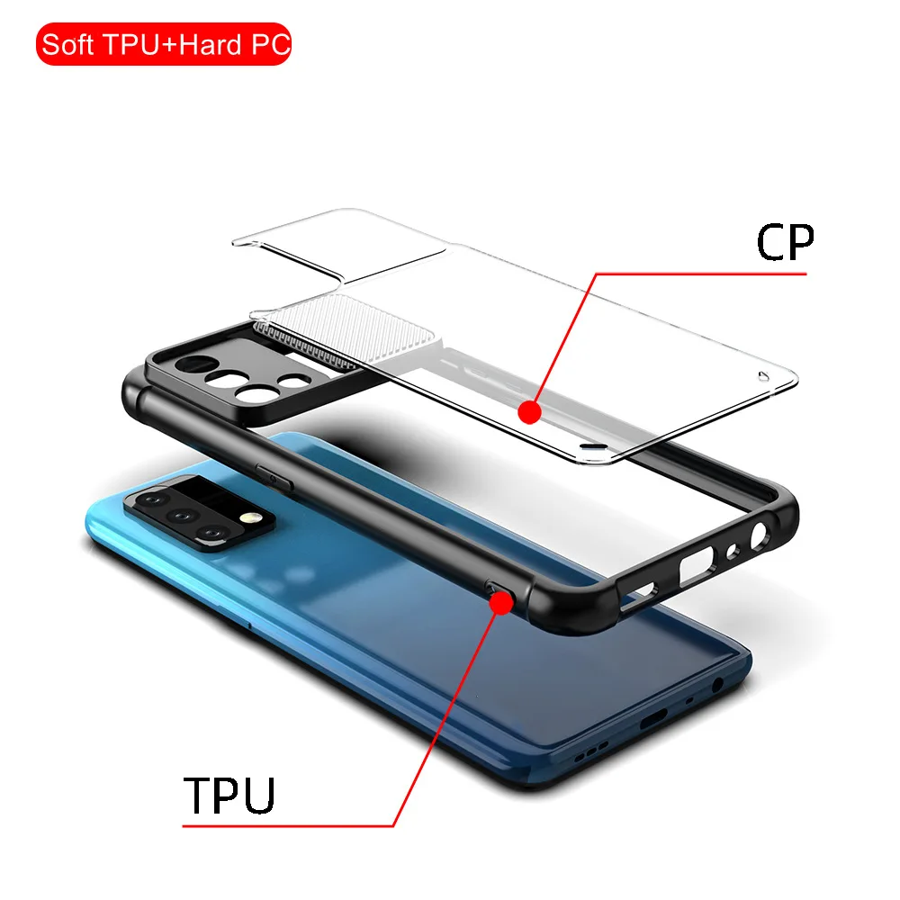 Luxury Camera Lens Push Window Case For Xiaomi Redmi Note 10 4G 9 Pro Max 10s 9s 9A 9C 9T Mi POCO F3 M3 X3 NFC Acrylic tpu Cover | Мобильные