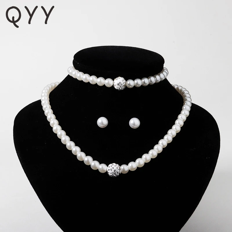 QYY Bridal Jewelry Sets Fashion Pearl Wedding Necklace and Earrings Bracelet Set for Women Accessories Party Jewellery Gifts
QYY Bridal Jewelry Sets Fashion Pearl Wedding Necklace and Earrings Bracelet Set for Women Accessories Party Jewellery Gifts