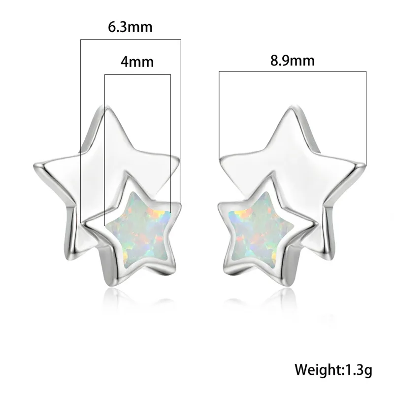 Simple Female Blue White Opal Earrings Korean Silver Color Small Stud Earrings For Women Cute Bride Star Wedding Earrings
Simple Female Blue White Opal Earrings Korean Silver Color Small Stud Earrings For Women Cute Bride Star Wedding Earrings