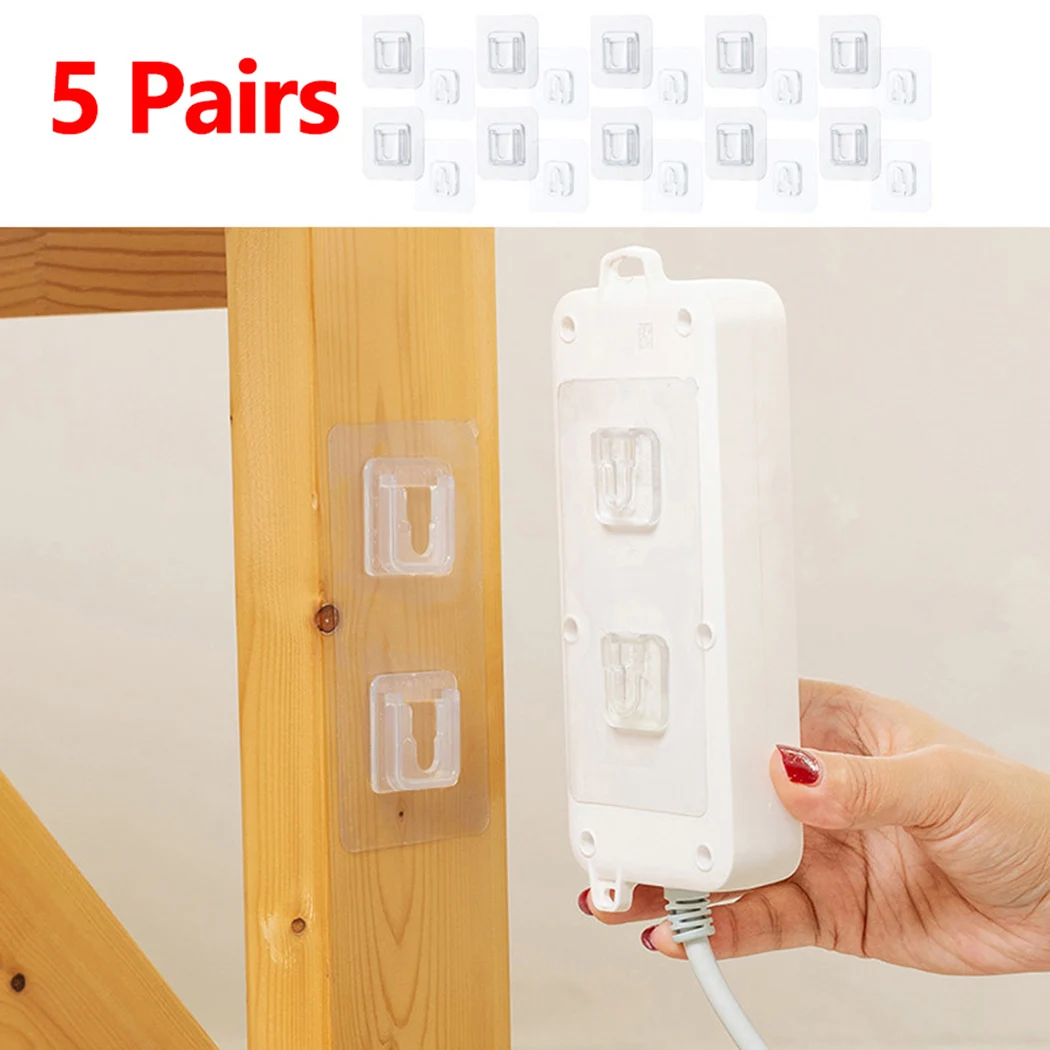 5Pair Double-Sided Adhesive Wall Hooks Hanger Strong Hooks For Kitchen Bathroom Wire Organizer Cable Clip Buckle Clips Clamp
5Pair Double-Sided Adhesive Wall Hooks Hanger Strong Hooks For Kitchen Bathroom Wire Organizer Cable Clip Buckle Clips Clamp