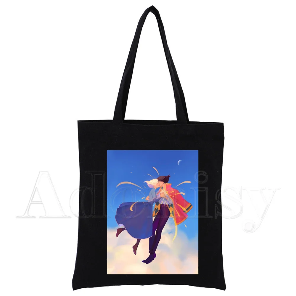 Howl's Moving Castle Canvas Simple Cartoon Print Shopping Bags Girls Fashion Life Casual Pacakge Hand Bag Black
Howl's Moving Castle Canvas Simple Cartoon Print Shopping Bags Girls Fashion Life Casual Pacakge Hand Bag Black