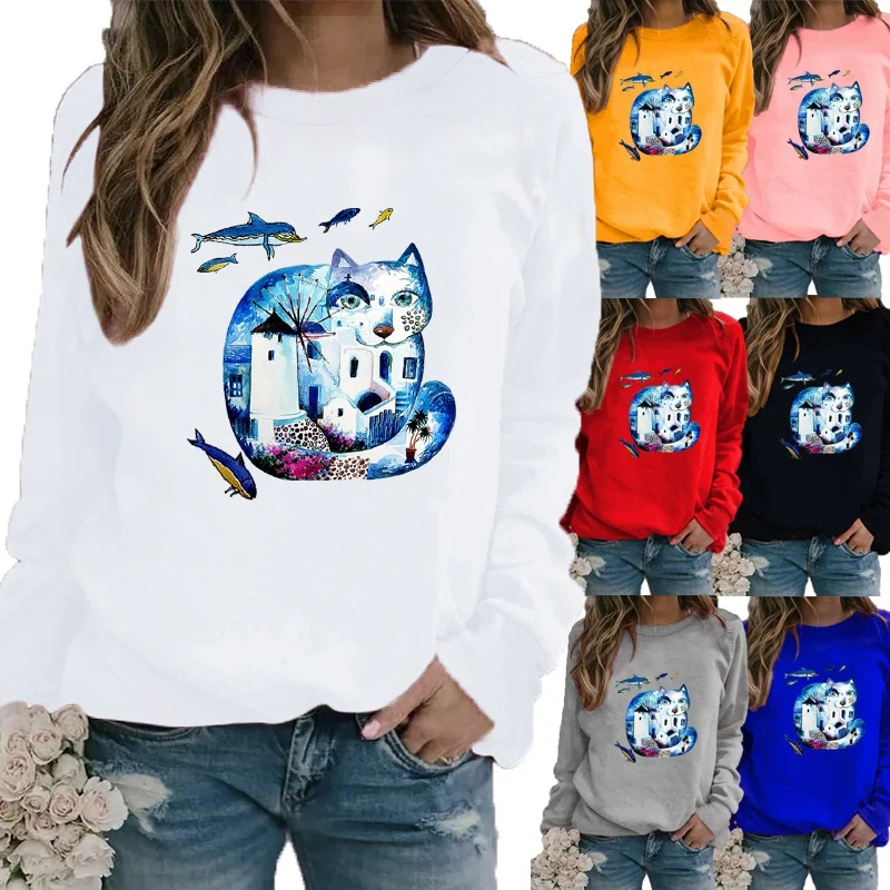 Women Clothing Printed T-shirt Pullover Sweater Graphic Tee Loose Shirt Ladies Shirt Fashion Round Neck Plus Size Tops
Women Clothing Printed T-shirt Pullover Sweater Graphic Tee Loose Shirt Ladies Shirt Fashion Round Neck Plus Size Tops