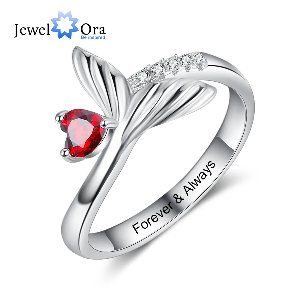 JewelOra Personalized Birthstone Fish Tail Rings for Women Customized Heart Stone Engraved Ring Christmas Birthday Gifts
JewelOra Personalized Birthstone Fish Tail Rings for Women Customized Heart Stone Engraved Ring Christmas Birthday Gifts