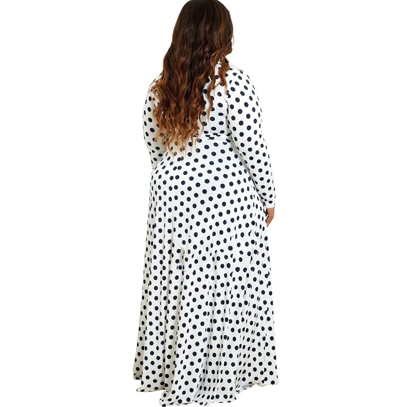 Autumn Women Plus Size Dress with Lace-up V-neck Half Sleeve Dots Digital Printing A-Line Type Big Swing Dress Floor Length
Autumn Women Plus Size Dress with Lace-up V-neck Half Sleeve Dots Digital Printing A-Line Type Big Swing Dress Floor Length