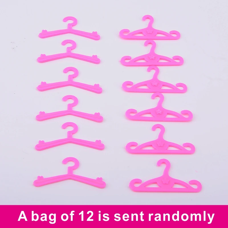 12 шт./лот розовый вешалки для платьев комплект юбка аксессуары Барби Кукла