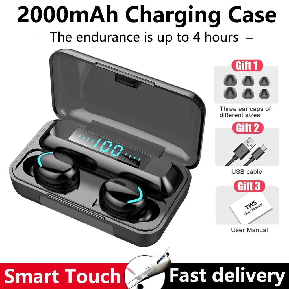 Oringinal F9-V5.0 5.0 Earphones TWS Fingerprint Touch Headset HiFI Stereo In-ear Earbuds Wireless Headphones for sport
Oringinal F9-V5.0 5.0 Earphones TWS Fingerprint Touch Headset HiFI Stereo In-ear Earbuds Wireless Headphones for sport