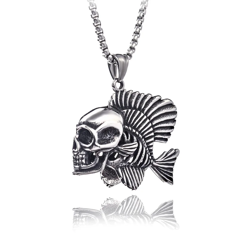 2021 European and American Fashion Necklace Men's Retro Creative Fish Bone Skull Pendant Domineering Jewelry Wholesale
2021 European and American Fashion Necklace Men's Retro Creative Fish Bone Skull Pendant Domineering Jewelry Wholesale