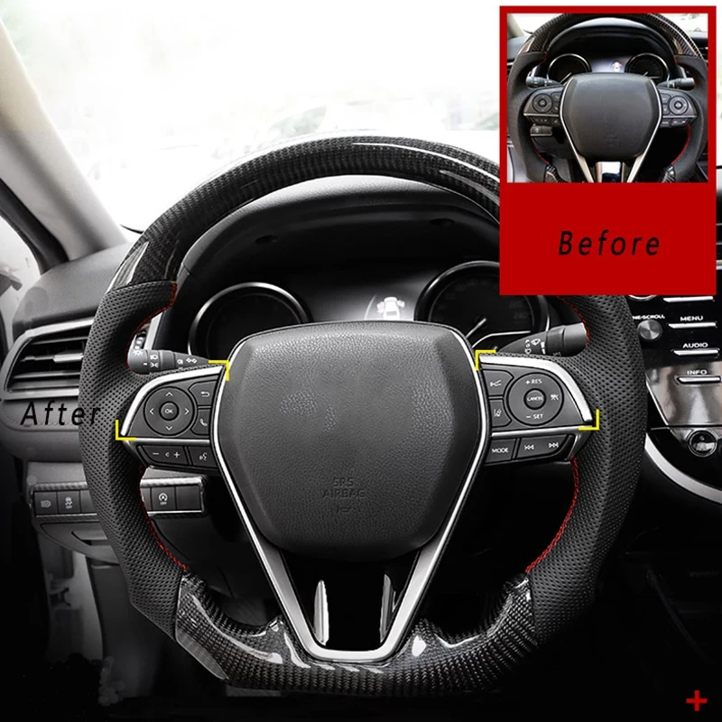 2PCS Car Styling Stainless Steel Interior Stickers for Toyota Camry XV70 2017 2018 Steering Wheel Trim Cover Accessories
2PCS Car Styling Stainless Steel Interior Stickers for Toyota Camry XV70 2017 2018 Steering Wheel Trim Cover Accessories