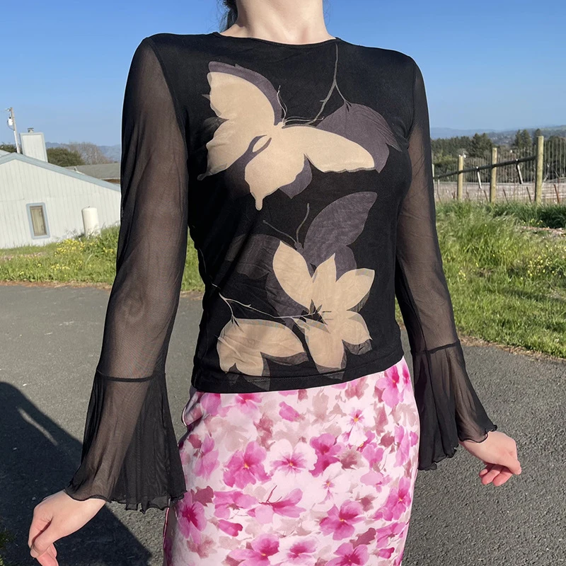 Vintage Butterfly art Y2K Gothic Cropped Tshirts streetwear Harajuku Skinny Tops fairy grunge Aesthetic 90s Long sleeve pulovers
Vintage Butterfly art Y2K Gothic Cropped Tshirts streetwear Harajuku Skinny Tops fairy grunge Aesthetic 90s Long sleeve pulovers