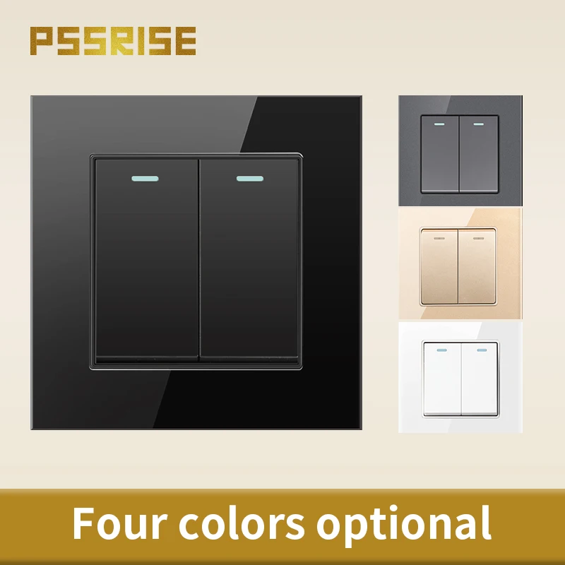 PSSRISE G11 2 Gang 2Way 16A EU Wall Light Switch Crystal Tempered Glass Panel Push Button Rocker Switch with Fluorescent 86*86mm
PSSRISE G11 2 Gang 2Way 16A EU Wall Light Switch Crystal Tempered Glass Panel Push Button Rocker Switch with Fluorescent 86*86mm