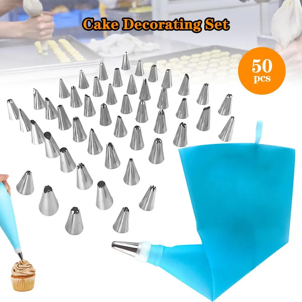 50Pcs/Set Stainless Steel Small Flower Mouth TPU Pastry Bag Scraper Flower Converter Baking Cup DIY Cake Decorating Tools
50Pcs/Set Stainless Steel Small Flower Mouth TPU Pastry Bag Scraper Flower Converter Baking Cup DIY Cake Decorating Tools