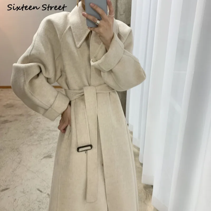 Chic Elegant Belt Woolen Long Coat Woman Winter 2021 Single Breasted Thicken Wool Jacket Korean Vintage Wool & Blends Clothing
Chic Elegant Belt Woolen Long Coat Woman Winter 2021 Single Breasted Thicken Wool Jacket Korean Vintage Wool & Blends Clothing