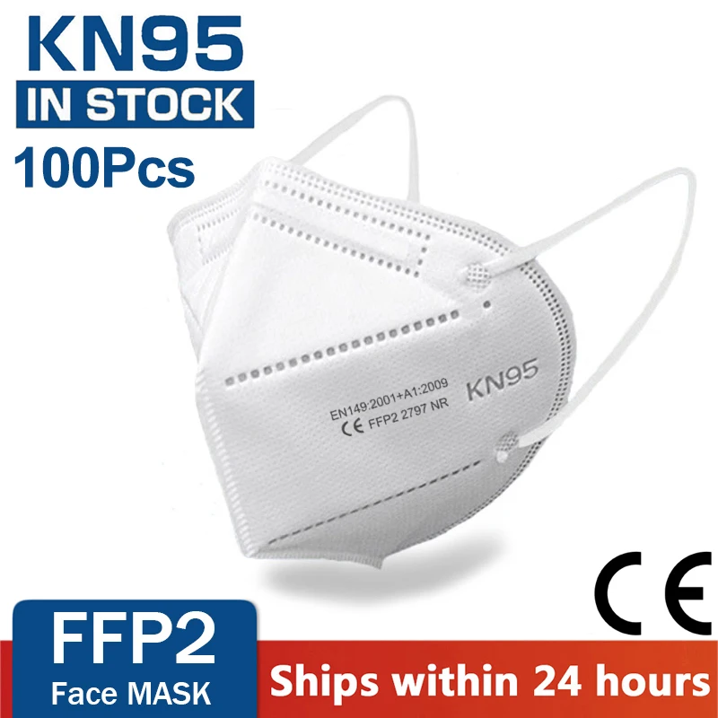 Маска для лица KN95 5 слоев фильтр Пылезащитная маска PM2.5 FFP2 из нетканого материала