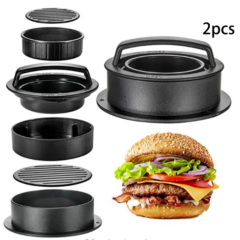 Промо акция! 2 Pack 3 в 1 Patty пресс для гамбургеров с начинкой антипригарные Слайдеры