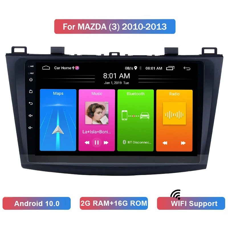 Автомобильный MP5-плеер 9 дюймов, 2 Din, Android 10,0, стерео радио 2 + 16 ГБ, Wi-Fi, Bluetooth, GPS-навигация для Mazda 3 2010-2013 
Автомобильный MP5-плеер 9 дюймов, 2 Din, Android 10,0, стерео радио 2 + 16 ГБ, Wi-Fi, Bluetooth, GPS-навигация для Mazda 3 2010-2013