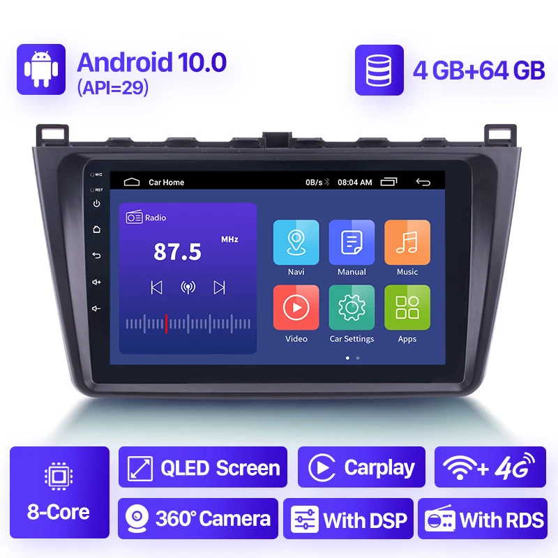 Автомагнитола Seicane, 9 дюймов, Android 10,0, GPS, для Mazda 6 Rui wing/ mazda 6 II Ultra 2008-2013 2014, 2 DIN, аудио, мультимедийный плеер
Автомагнитола Seicane, 9 дюймов, Android 10,0, GPS, для Mazda 6 Rui wing/ mazda 6 II Ultra 2008-2013 2014, 2 DIN, аудио, мультимедийный плеер