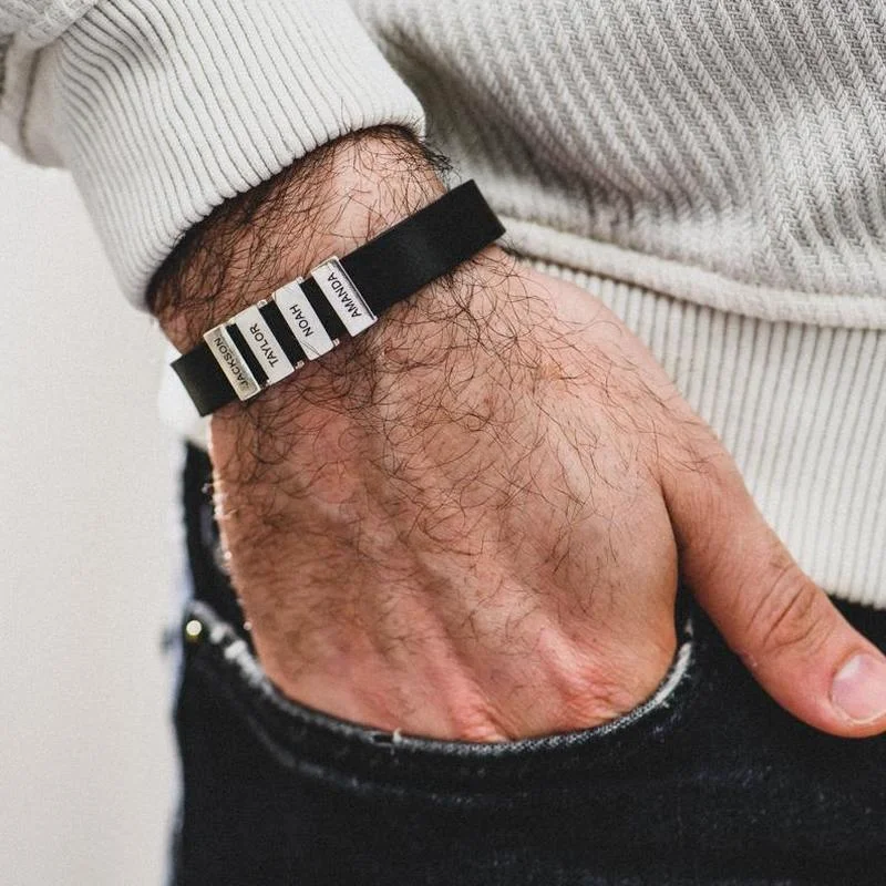 Personalized Custom Name Letter Bracelet for Men Brown Black Genuine Leather Stainless Steel Beads Bangles Gift Pulsera Hombre
Personalized Custom Name Letter Bracelet for Men Brown Black Genuine Leather Stainless Steel Beads Bangles Gift Pulsera Hombre